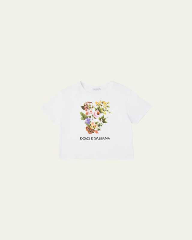 Girl's Flower Power Short-Sleeve Cotton T-Shirt, Size 8-14
